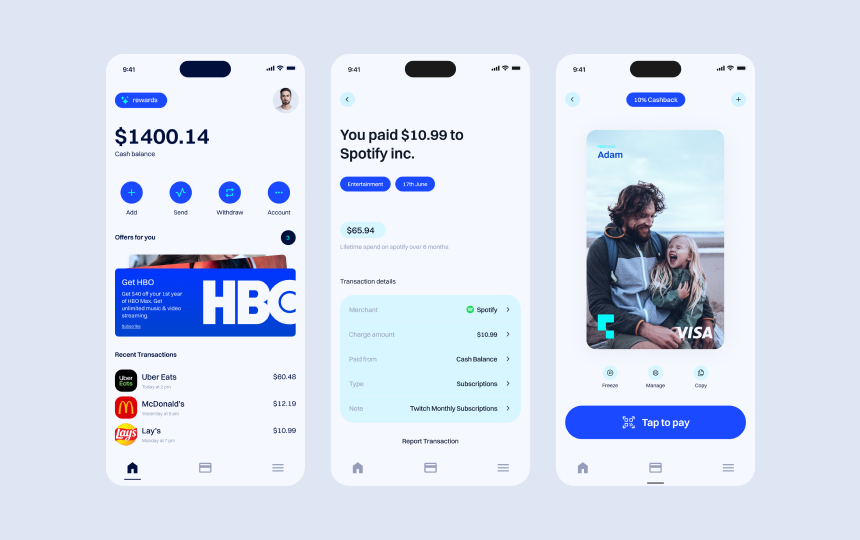 Digital bank concept design and prototyping for fintech venture